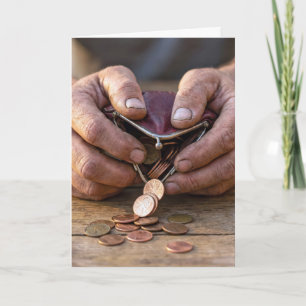 Cartão Moedas de Aniversário numa Carteira de Moedas