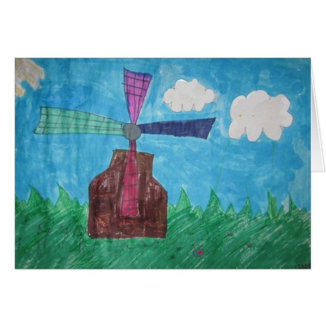 Cartão Moinho de vento (Frente Horizontal)