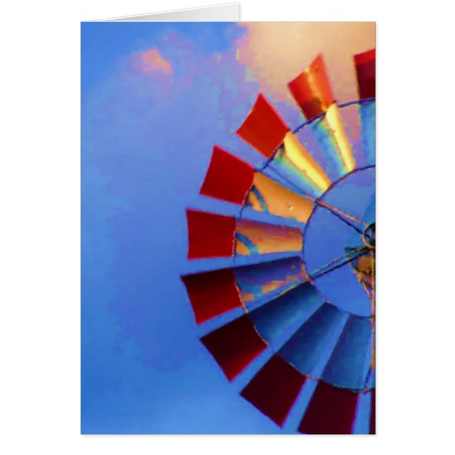 Cartão Moinho de vento contra o céu azul, Indianapolis, (Frente)