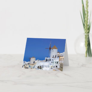 Cartão Moinho de vento em Oia, Santorini, Grécia