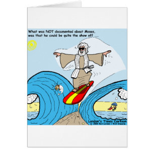 Cartão Moisés Surfs Camisetas Engraçadas De Cartoons Ofer