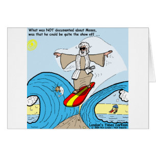 Cartão Moisés Surfs Camisetas Engraçadas De Cartoons Ofer