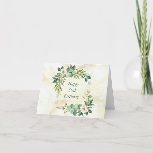 Cartão Moldura de Aquarela das Flores de Aquarela (Frente)