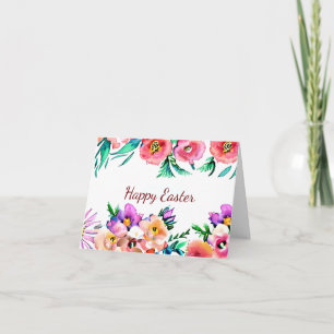 Cartão Moldura floral de aquarela de primavera brilhante