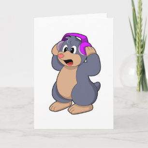 Cartão Mole at Music com fone de ouvido