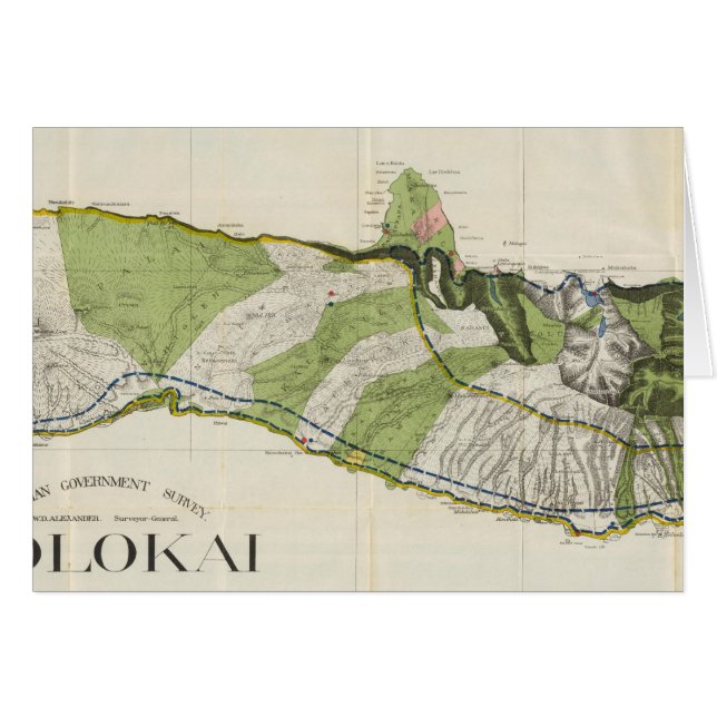 Cartão Molokai, Havaí (Frente Horizontal)