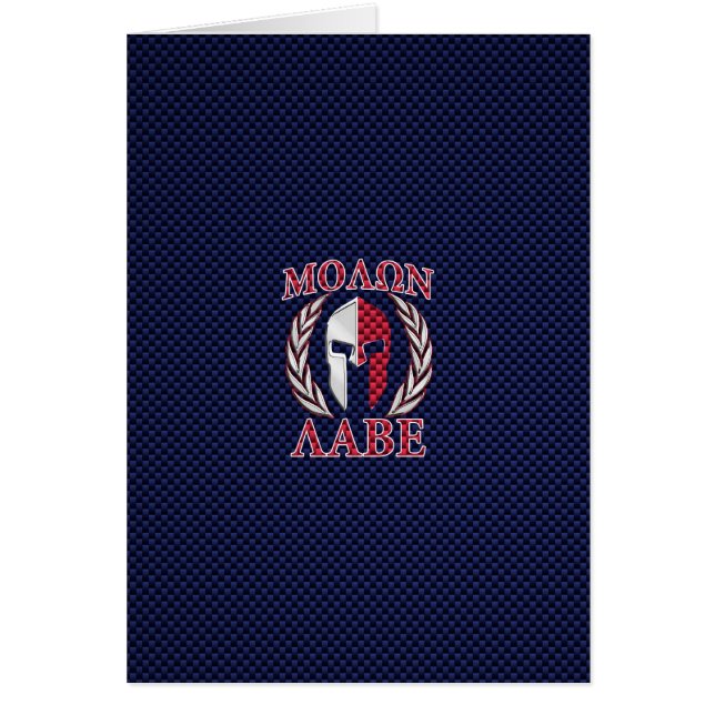 Cartão Molon Labe Spartan Warrior Carbono Estilo (Frente)