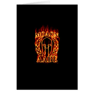 Cartão Molon Labe Spartan Warrior em Chamas