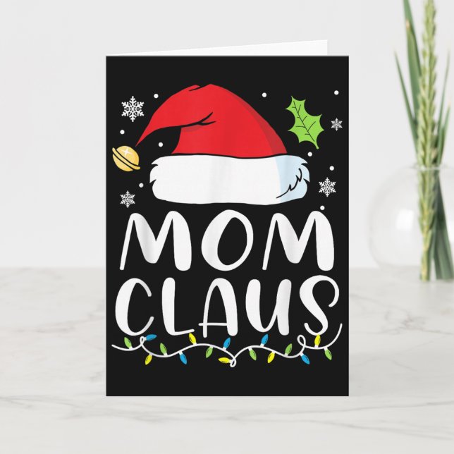 Cartão Mom Claus Christmas Lights Pajama Xmas Family Matc (Frente)