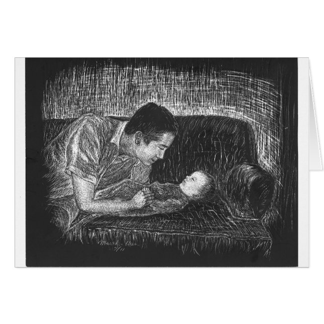 Cartão Momento macio com bebê (Frente Horizontal)