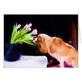 Cartão Momento Terno Cavalier King Charles & Tulip