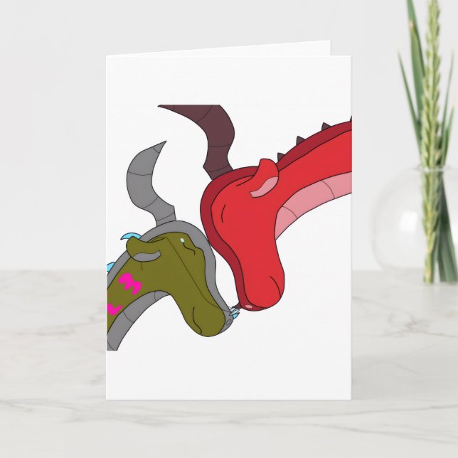 Cartão Momma & Baby Dragon Blank Inside Greeting Card (Frente)