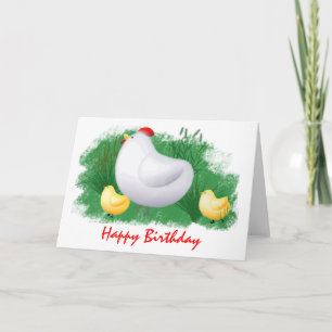 Cartão Momma Hen and Chicks Birthday