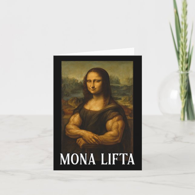 Cartão Mona Lifta Bodybuilding Funny Gift (Frente)