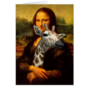 Cartão Mona Lisa ama Girafas