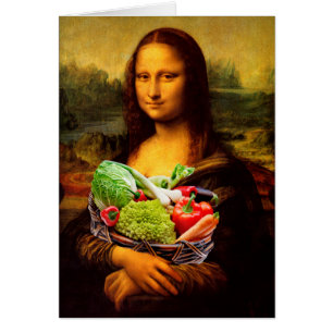 Cartão Mona Lisa ama legumes