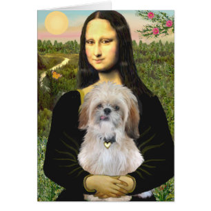 Cartão Mona Lisa - AShih Tzu (P)