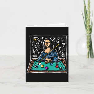 Cartão Mona-lisa Billiards - Piscina Mona-lisa engraçada 