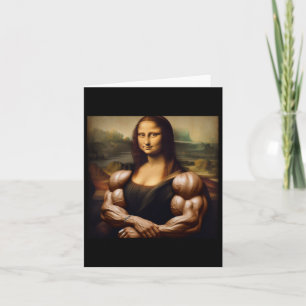 Cartão Mona Lisa Bodybuilding Funny Gift 1