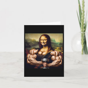 Cartão Mona Lisa Bodybuilding Funny Gift 5