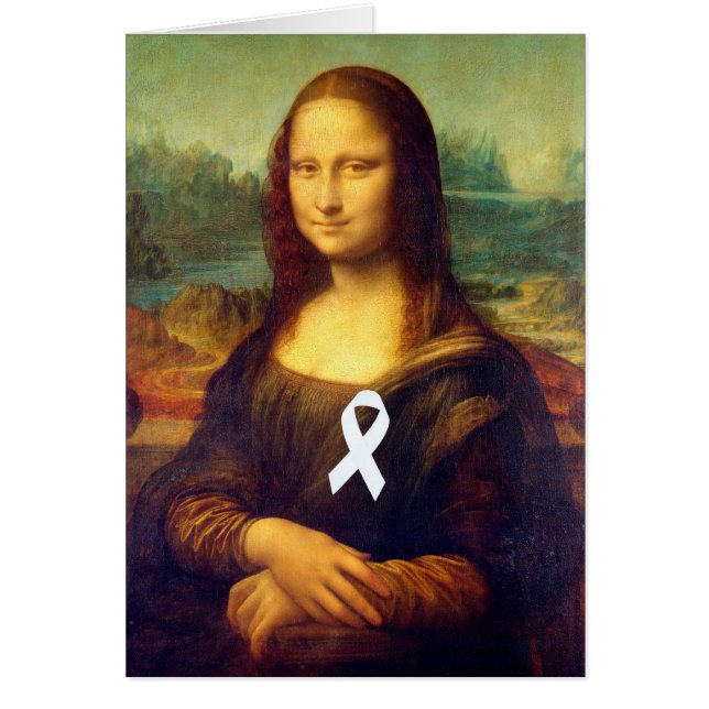 Cartão Mona Lisa Com Fita Branca (Frente)