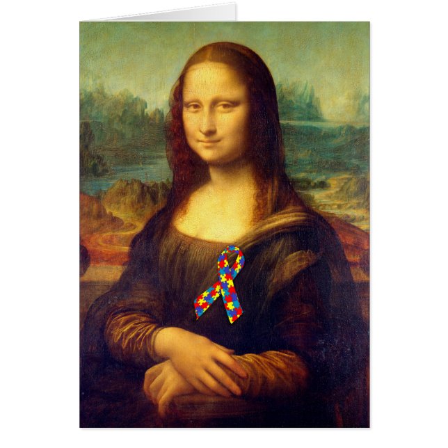 Cartão Mona Lisa Com Fita De Quebra-cabeça (Frente)