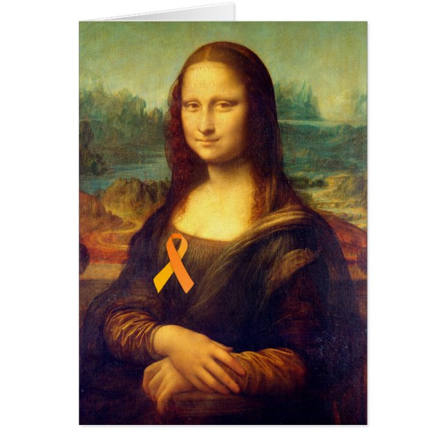 Cartão Mona Lisa Com Fita Laranja (Frente)