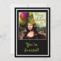 Mona Lisa Happy Birthday Party Hat Hat Hat