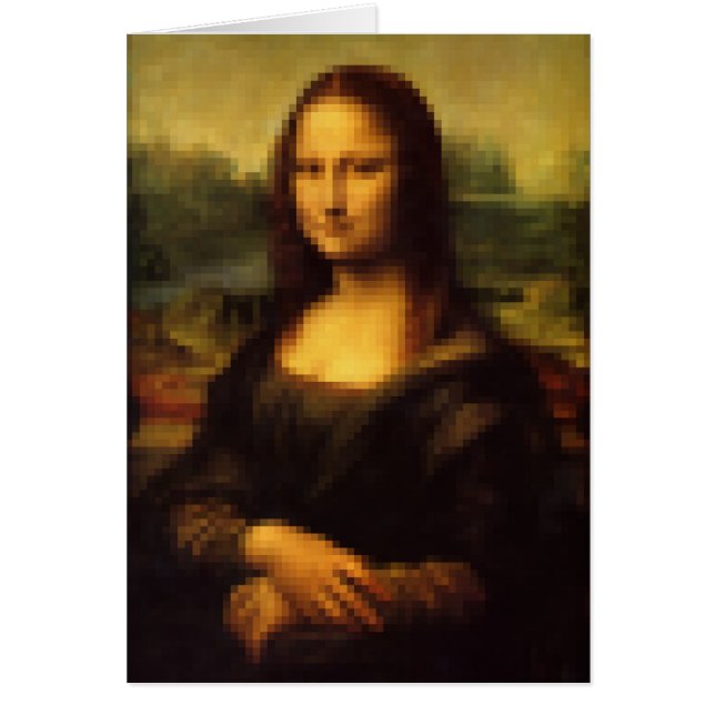 Cartão Mona Lisa Pixelada (Frente)