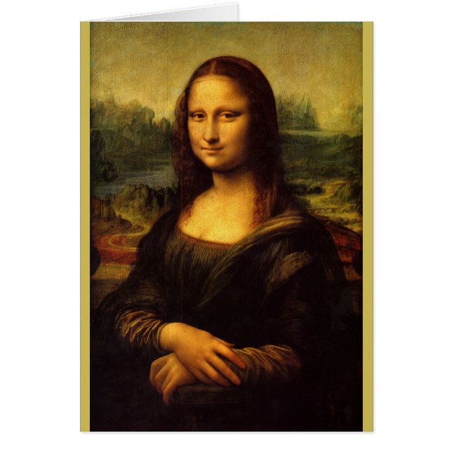 Cartão Mona Lisa por Leonardo da Vinci (Frente)