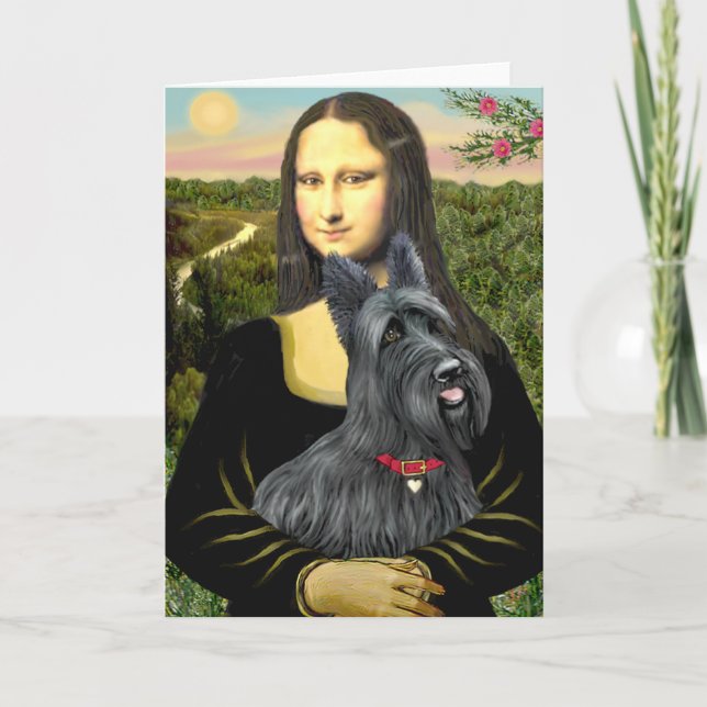 Cartão Mona Lisa - Scottish Terrier #1 (Frente)