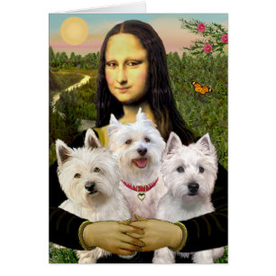 Cartão Mona Lisa - Westies (três)