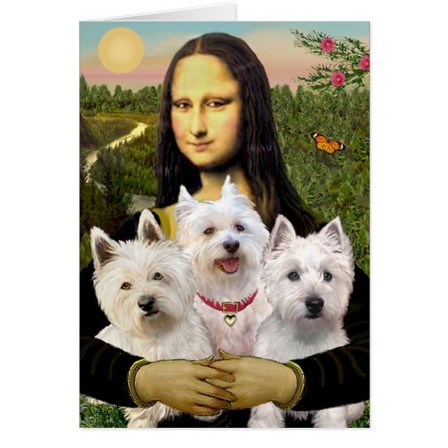 Cartão Mona Lisa - Westies (três) (Frente)