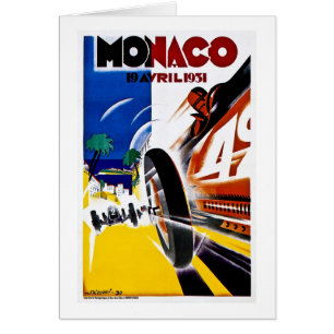 Cartão Monaco 1931 Prix grande - poster da raça do