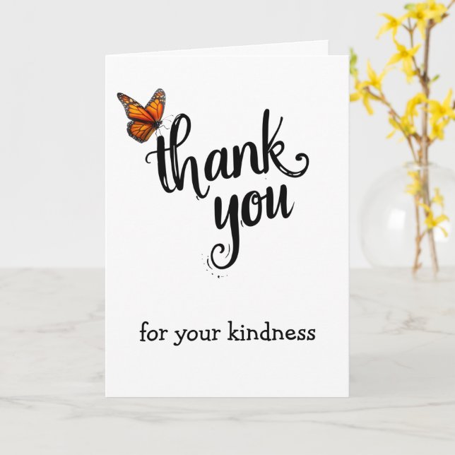 Cartão Monarch Butterfly Thank You (Flor Amarela)
