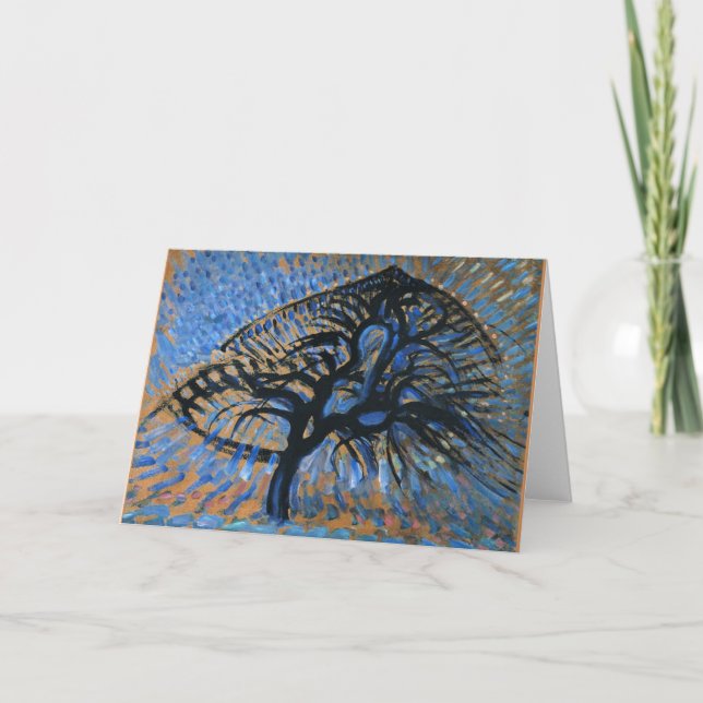 Cartão Mondrian - Árvore Apple, versão pontilhista, (Frente)