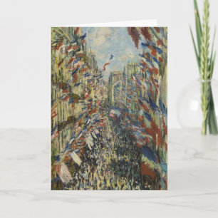 Cartão Monet Antigo Bandeira Francesa Arte de Rua de Pari