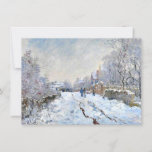 Cartão Monet - Cena de Neve na Argentina<br><div class="desc">Cena de Neve na Argentina,  pintura paisagística de arte de Claude Monet</div>