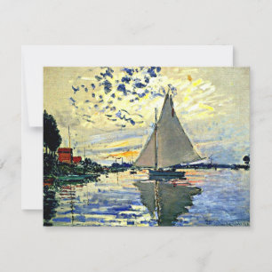 Cartão Monet - Navio de vela na le Petit Gennevilliers