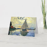 Cartão Monet - Navio de vela na le Petit Gennevilliers<br><div class="desc">Claude Monet pintura,  veleiro do Petit Gennevilliers</div>