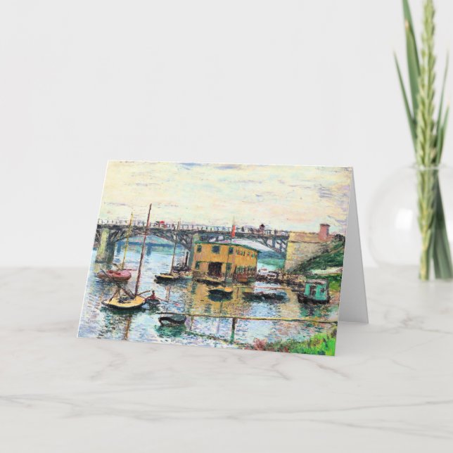 Cartão Monet - Ponte no Argenteuil no Dia da Cinza (Frente)