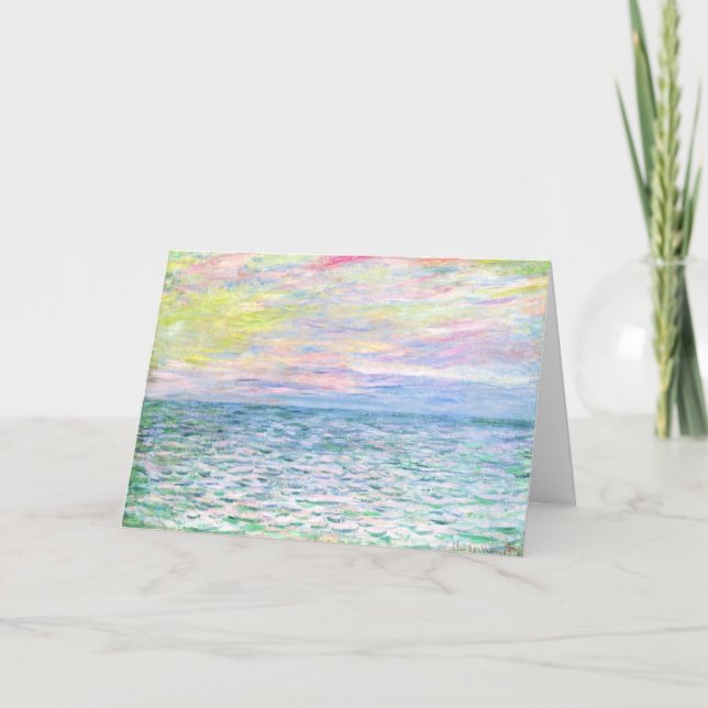 Cartão Monet - Sunset em Pourville, belas artes (Frente)