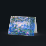 Cartão Monet Water Lily<br><div class="desc">Cartão de saudação Monet Water Lily. Pintura a óleo na canvas desde 1916. Monet pintou obsessivamente seu famoso lago de lírio-d'água durante os últimos anos de sua carreira, inspirando-se na luz do sol e seu efeito modificador na água e nas flores e folhagem aquáticas. Esta pintura apresenta um uso vibrante...</div>