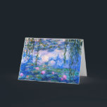 Cartão Monet Water Lily<br><div class="desc">Cartão de saudação Monet Water Lily. Pintura a óleo na canvas desde 1916. Monet pintou obsessivamente seu famoso lago de lírio-d'água durante os últimos anos de sua carreira, inspirando-se na luz do sol e seu efeito modificador na água e nas flores e folhagem aquáticas. Esta pintura apresenta um uso vibrante...</div>