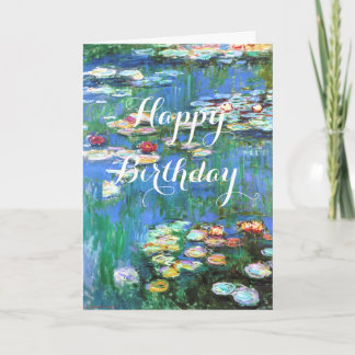 Cartão Monet Water Lily Aniversário
