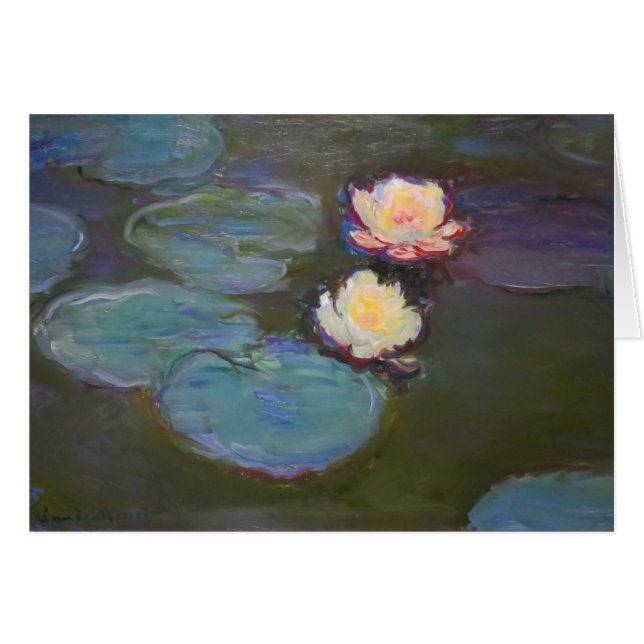 Cartão Monet Water Lily Lily Pond Waterlily Painting (Frente Horizontal)