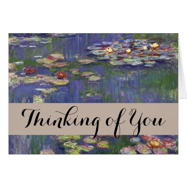 Cartão Monet Water Lily - Pintura de plataforma (Frente Horizontal)