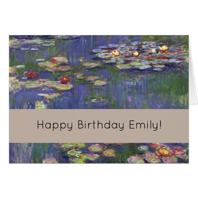 Cartão Monet Water Lily - Pintura de plataforma (Frente Horizontal)