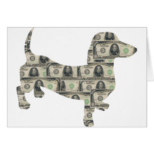 Cartão Money Dachshund Wall Street