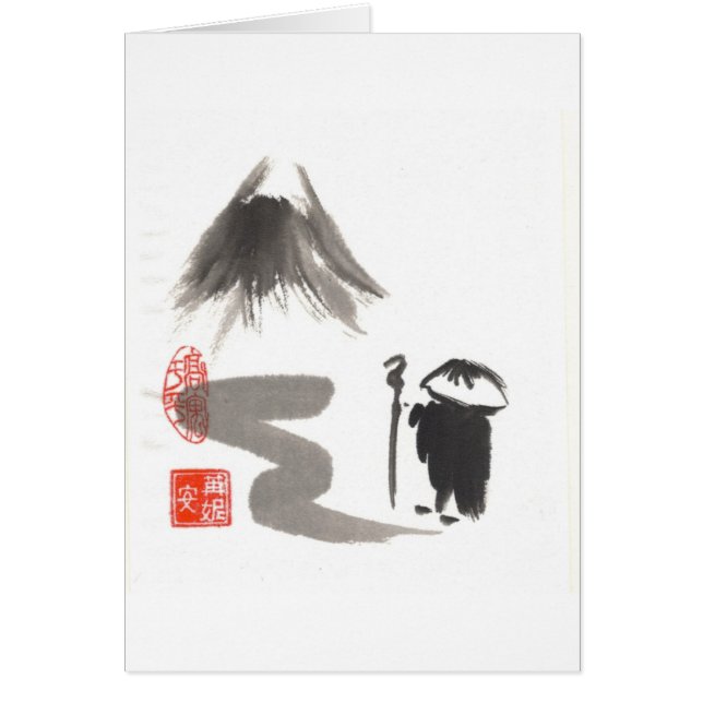 Cartão Monge do zen na viagem (Frente)
